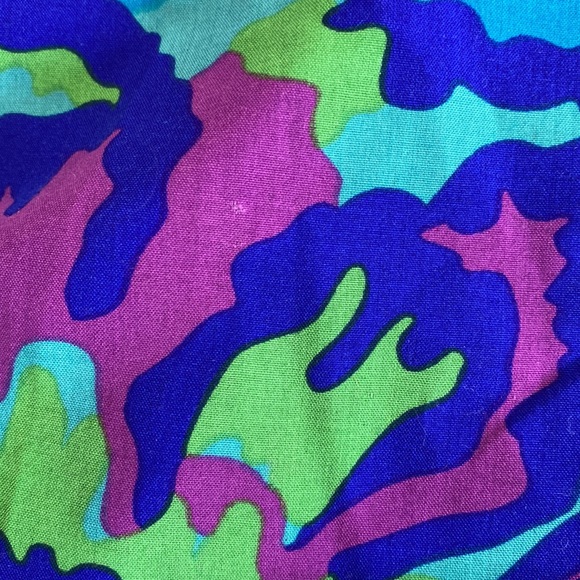 Vintage 60s 70s Psychedelic Flower Power Abstract Print Maxi Dress - Picture 12 of 12